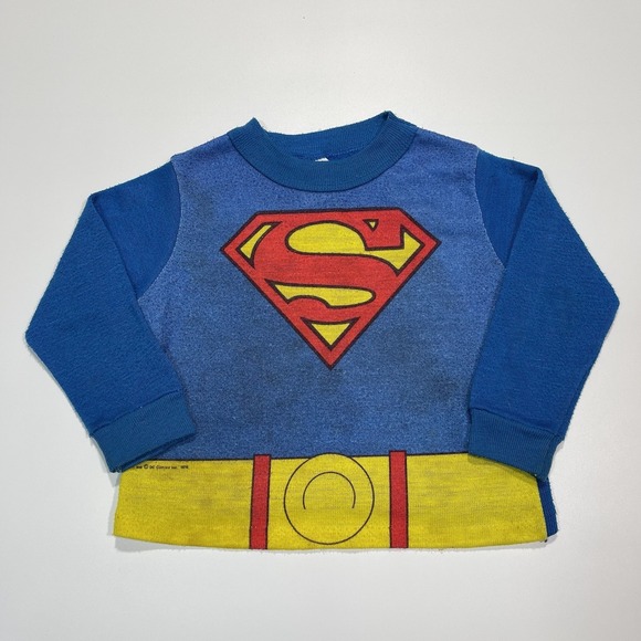 Other - Vintage 70s JCPenney Toddler Time Superman Boys Pajama Top Size 2T